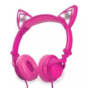 NWOT Pink Cat LED Headphones